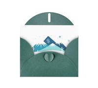 Dark Green MJHKXLJ Iceberg with heavy snow Prints Pearlized Greeting Card - Envelope Included - Perfect for Christmas, Birthdays, Valentines, Weddings, and More