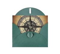 Dark Green MJHKXLJ Law of the Compass sea Prints Pearlized Greeting Card - Envelope Included - Perfect for Christmas, Birthdays, Valentines, Weddings, and More