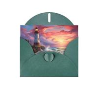 Dark Green MJHKXLJ lighthouse diamond painting Prints Pearlized Greeting Card - Envelope Included - Perfect for Christmas, Birthdays, Valentines, Weddings, and More