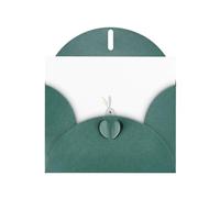 Dark Green MJHKXLJ Little gray rabbit playing the flute Prints Pearlized Greeting Card - Envelope Included - Perfect for Christmas, Birthdays, Valentines, Weddings, and More