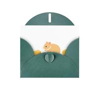 Dark Green MJHKXLJ Little hamster loves to eat potatoes Prints Pearlized Greeting Card - Envelope Included - Perfect for Christmas, Birthdays, Valentines, Weddings, and More