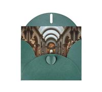 Dark Green MJHKXLJ The Metropolitan Museum of Art in New York Prints Pearlized Greeting Card - Envelope Included - Perfect for Christmas, Birthdays, Valentines, Weddings, and More