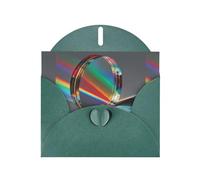 Dark Green MJHKXLJ Transparent rainbow refraction Prints Pearlized Greeting Card - Envelope Included - Perfect for Christmas, Birthdays, Valentines, Weddings, and More