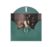 Dark Green MJHKXLJ Violin on a branch Prints Pearlized Greeting Card - Envelope Included - Perfect for Christmas, Birthdays, Valentines, Weddings, and More