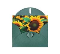 Dark Green MJHKXLJ Weed with Sunflower Prints Pearlized Greeting Card - Envelope Included - Perfect for Christmas, Birthdays, Valentines, Weddings, and More