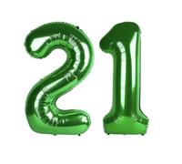 Dark Green Number 21 Balloon 40 Inch, 21st Birthday Party Decorations for Children, Giant 21 Foil Balloon for Party Supplies
