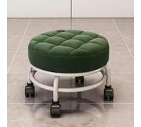 Dark Green Ottoman Foot Rest Leather Pouffe Footstool Under Desk Footrest for Swivel Rolling Chair Sturdy Ottoman Stool for Home Office & Meetings