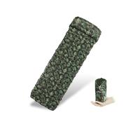 (Dark Green) Outdoor Sleeping Pad Camping Inflatable Mattress with Pillows Travel Mat Folding Bed Ultralight Air Cushion Hiking Trekking