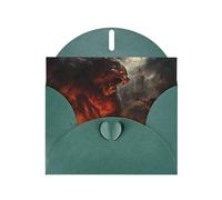 Dark Green Pearlescent Paper Holiday Cards 4"x6" MSRHIUEF Battle Monster Printing Greeting Cards for Christmas, Birthday, Wedding Anniversary & Party Invitations