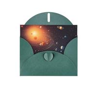 Dark Green Pearlescent Paper Holiday Cards 4"x6" MSRHIUEF outer space galaxy solar system Printing Greeting Cards for Christmas, Birthday, Wedding Anniversary & Party Invitations