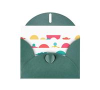 Dark Green Pearlescent Paper Holiday Cards 4"x6" YYHHAOFA Colorful human world Pattern Greeting Cards for Christmas, Birthday, Wedding Anniversary & Party Invitations