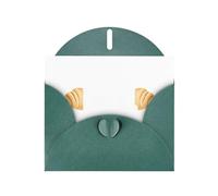 Dark Green Pearlescent Paper Holiday Cards 4"x6" YYHHAOFA Croissant that says hello Pattern Greeting Cards for Christmas, Birthday, Wedding Anniversary & Party Invitations