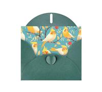 Dark Green Pearlescent Paper Holiday Cards 4"x6" YYHHAOFA cute cockatiel Pattern Greeting Cards for Christmas, Birthday, Wedding Anniversary & Party Invitations