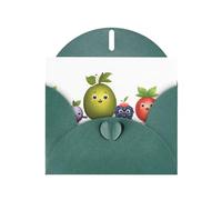 Dark Green Pearlescent Paper Holiday Cards 4"x6" YYHHAOFA Happy fruit star Pattern Greeting Cards for Christmas, Birthday, Wedding Anniversary & Party Invitations