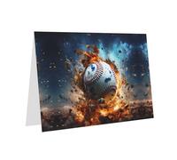 Dark Green Pearlescent Paper Holiday Cards 4"x6" YYHHAOFA Hot Baseball Pattern Greeting Cards for Christmas, Birthday, Wedding Anniversary & Party Invitations