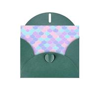 Dark Green Pearlescent Paper Holiday Cards 4"x6" YYHHAOFA Mermaid tattoo Pattern Greeting Cards for Christmas, Birthday, Wedding Anniversary & Party Invitations