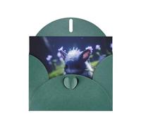 Dark Green Pearlescent Paper Holiday Cards 4"x6" YYHHAOFA Moonlight Jade Rabbit Pattern Greeting Cards for Christmas, Birthday, Wedding Anniversary & Party Invitations