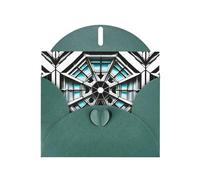 Dark Green Pearlescent Paper Holiday Cards 4"x6" YYHHAOFA Octagon Building Pattern Greeting Cards for Christmas, Birthday, Wedding Anniversary & Party Invitations