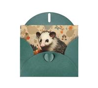 Dark Green Pearlescent Paper Holiday Cards 4"x6" YYHHAOFA Opossum pattern Pattern Greeting Cards for Christmas, Birthday, Wedding Anniversary & Party Invitations