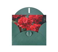 Dark Green Pearlescent Paper Holiday Cards 4"x6" YYHHAOFA red geraniums Pattern Greeting Cards for Christmas, Birthday, Wedding Anniversary & Party Invitations