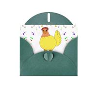 Dark Green Pearlescent Paper Holiday Cards 4"x6" YYHHAOFA singing hen Pattern Greeting Cards for Christmas, Birthday, Wedding Anniversary & Party Invitations