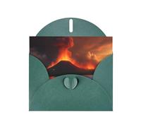 Dark Green Pearlescent Paper Holiday Cards 4"x6" YYHHAOFA The erupting Kilauea volcano Pattern Greeting Cards for Christmas, Birthday, Wedding Anniversary & Party Invitations
