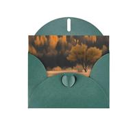 Dark Green Pearlescent Paper Holiday Cards 4"x6" YYHHAOFA Wildlife Hunting Deer Bear Elk Pattern Greeting Cards for Christmas, Birthday, Wedding Anniversary & Party Invitations