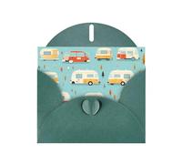Dark Green Pearlescent Paper Holiday Cards 4"x6" YYHHAOFA you make me happy camper trailer Pattern Greeting Cards for Christmas, Birthday, Wedding Anniversary & Party Invitations