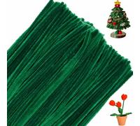 Dark Green Pipe Cleaners for Craft, 30cm Long Crafting Pipe Cleaners for Christmas Craft, 6mm Chenille Stem for DIY, 100PCS Pipe Cleaners for Christmas Tree Project Decoration