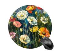 Dark Green Plants Round Mouse Pad Smooth Glide Gaming Mousepad Extra Density Portable Comfortable Mouse Mat for Desk, Home, Office 7.8x7.8 Inches