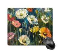 Dark Green Plants Square Mouse Pad Portable Computer Mousepad with Non-Slip Rubber Base 18 * 22cm Ultra-Thin Gaming Mouse Mat for Computer Laptop Office Desk Accessories