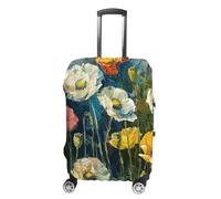 Dark Green Plants Suitcase Covers Luggage Protector - Travel Elastic Baggage Case Protective, Washable Anti-scratch Large Suit Case Cover for Suitcases Fits 19-32 Inch Luggages, white, XL, Flower and