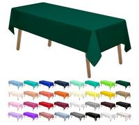 Dark Green Plastic Tablecloths 2 Pack Hunter Green Disposable Table Covers 54 x 108 Inch Bridal Shower Party Tablecovers PEVA Forest Green Table Cloths for Birthday Wedding 8 ft Rectangle Table Use