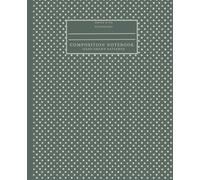Dark Green Polka Dot Composition Notebook - Wide Ruled, 100 Pages, 7.5 x 9.25 in | Cute Cream Dot Pattern Journal for School, Work, or Writing