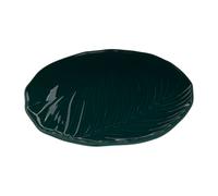 Dark Green Porcelain Dish With Embossed Tropical Pattern,Smooth Glazed Ceramic Plate,Ideal For Restaurants