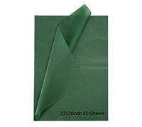 Dark Green Premium Tissue Paper Wrapper Paper 20 x 28 Inch (50 Sheets) Gift Flower Wrapping Paper for Gift Bags, Paper Bags,DIY Craft Supplies,Party Favors Goody Bags and More