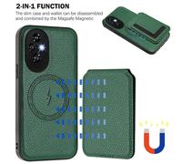 (dark green, Redmi A4 5G) Magsafe 2 in 1 Detachable Huawei Wallet Case with Card Holder Magnetic Kickstand PU Leather Flip Cover For Honor X6B X7B X8B X9B Honor200 Play 8T