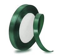 Dark Green Ribbon 10mm, 23 Meters Solid Color Satin Gift Ribbon for Crafting, Gift Wrapping, Balloons, Hair Bows Making, Sewing, Wreaths, Bridal Bouquet, Cakes and Wedding Party Decoration