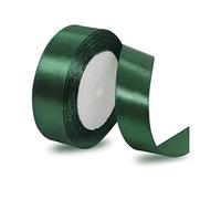 Dark Green Ribbon 25mm, 23 Meters Solid Color Satin Gift Ribbon for Crafting, Gift Wrapping, Balloons, Hair Bows Making, Sewing, Wreaths, Bridal Bouquet, Cakes and Wedding Party Decoration