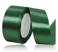 Dark Green Ribbon 40mm for Christmas Party Decorations，23 Meters Forest Green Satin Ribbon for Gift Wrapping, Crafting, Wedding Party, Christmas, Hair Bows, Floral Bouquets, Anniversaries，Baby Showers