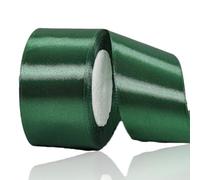 Dark Green Ribbon 50mm, Forest Green Satin Fabric Ribbon 23 Meters for Crafting, Gift Wrapping, Flower Bouquets, Balloons, DIY Bows, Wedding Party, Birthday Cakes and Christmas Decorations