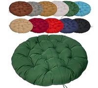 Dark Green Round Armchair Cushion 140cm/55.11in with Positioning Straps Perfect for Garden Patio Chairs & Hanging Hammocks Outdoor Comfort & Style