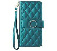 (dark green, Samsung Note 10 Pro) Suitable for Samsung S25 small Chanel style crossbody card holder mobile phone case S24 diamond card flip cover leather case ladies leath...