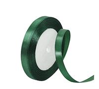 Dark Green Satin Ribbon 10mm, 22M Solid Colors Fabric Xmas Green Ribbon for Crafting, Gift Wrapping, Balloons, DIY Sewing, Hair Bows, Xmas, Valentine, Presents Bouquets Floral Wedding & Cake Décor