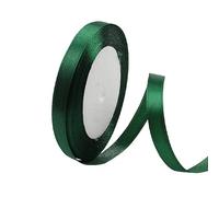 Dark Green Satin Ribbon 10mm, 23 Meters Green Fabric Ribbons Double Sided Silk Ribbons for Gift Wrapping, Crafting, Hair Bows, Balloons, Sewing, Wreaths, Cakes, Wedding Party, Christmas Decoration