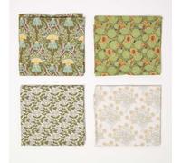 (Dark Green) Set of 4 Art Deco Fat Quarters Fabric Bundles