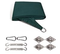 Dark Green Sun Shade Sail Canopy - 95% UV Block Fabric with Reinforced Grommets for Patios Pergolas Outdoor Spaces - 5x5M (16x16FT)