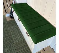 Dark Green Teddy Face Seat Cush with Non-Slip Backing, 4cm Thick, Washable Bench Pad 130x50cm for Sofas, Chairs, and Outdoor Fur