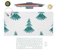 Dark Green Trees Desk Mat Mouse Mat Large with Non-Slip Rubber Base Smooth Face Keyboard Mouse Pad 80X30 CM Large Mousemat Desk Decor Accessories Gift Mousepad for School Home Office Gaming