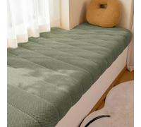 Dark Green Velvet Window Bench Cush Soft & table Non-Slip Pad for Bay Window Fur Indoor Décor 90x50cm Perfect for Cozy Spaces